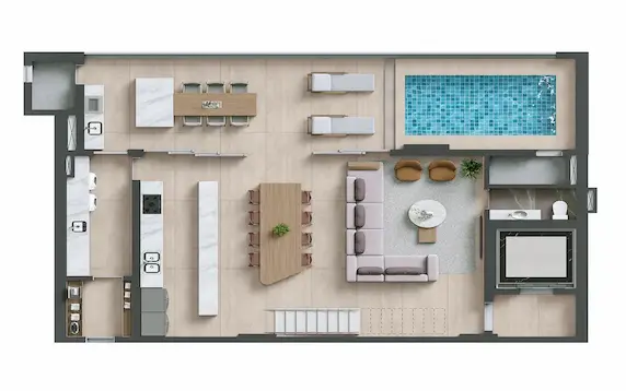 Planta 231 m² Duplex Piso inferior