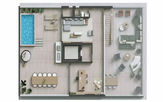 Planta Cobertura 391 m² Piso superior