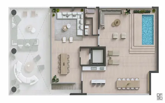 Planta Cobertura 578 m² Piso superior