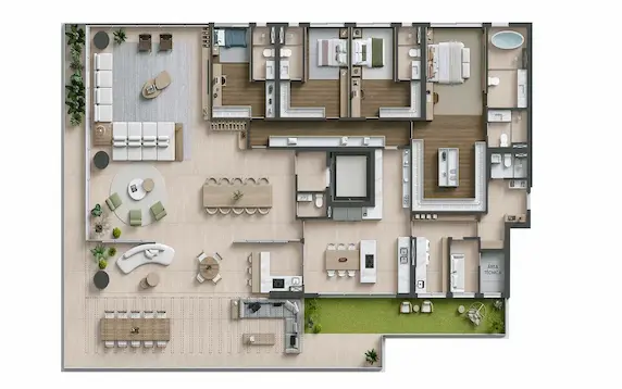Planta Garden 444 m²