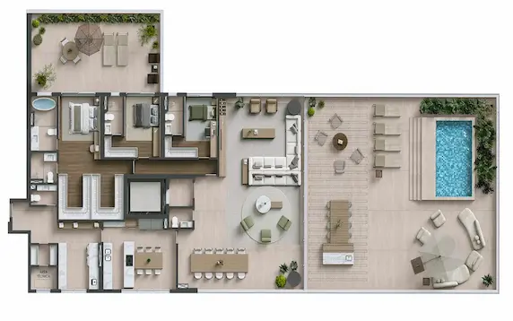 Planta Garden 445 m²